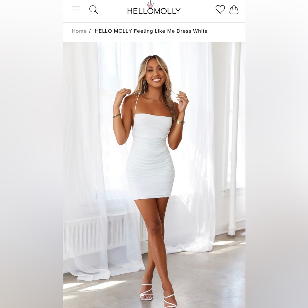 NWT - Hello Molly strappy white dress with cris cross tie back